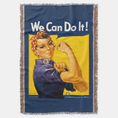 Rosie de Riveter we kunnen het Retro  pictogram do Deken (Voorkant Verticaal)