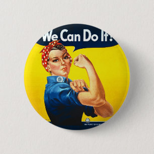 Rosie de Riveter "We kunnen het!" Ronde Button 5,7 Cm