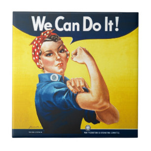 Rosie de Riveter "We kunnen het!" Tegeltje