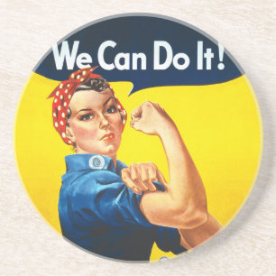 Rosie de Riveter - "We kunnen het!" Zandsteen Onderzetter