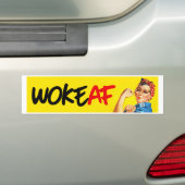 Rosie de Riveter - Woke AF - Feministische borstel Bumpersticker (Op auto)