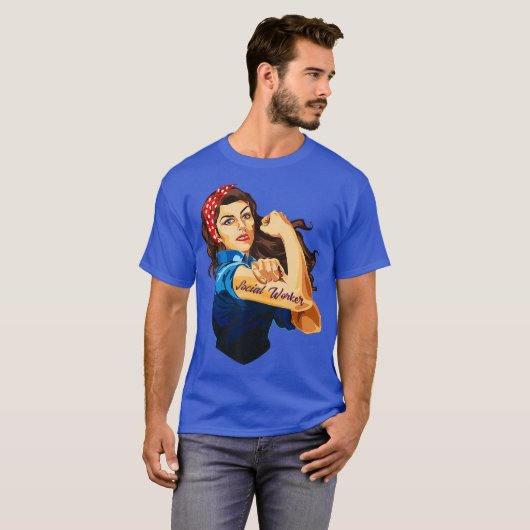 Rosie De riveter Woman Social Worker T-shirt (Voorkant volledig)
