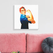 Rosie De Riveter WWII Poster Canvas Afdruk (Insitu (Woonkamer))