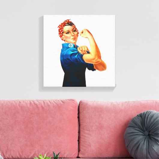Rosie De Riveter WWII Poster Canvas Afdruk (Insitu (Woonkamer))