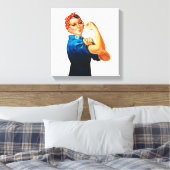 Rosie De Riveter WWII Poster Canvas Afdruk (Insitu (Slaapkamer))
