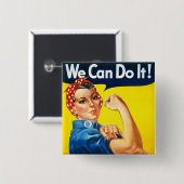 Rosie de Rivetter Vierkante Button 5,1 Cm (Voorkant /achterkant)