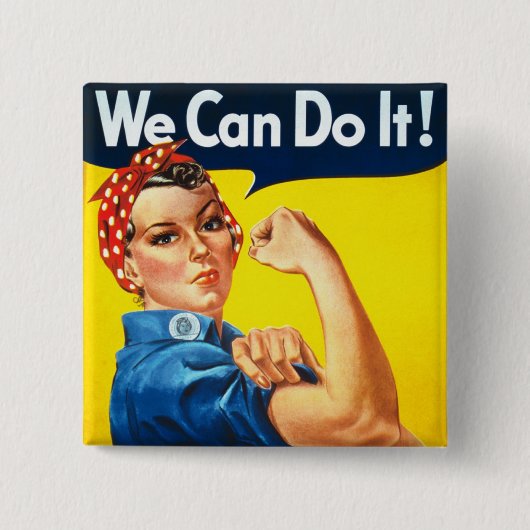 Rosie de Rivetter Vierkante Button 5,1 Cm (Voorkant)
