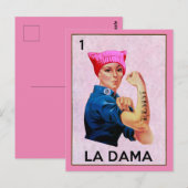 Rosie de rivier weerstaat La Dama Loteria Briefkaart (Voorkant / Achterkant)
