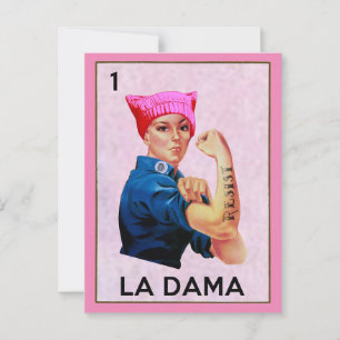Rosie de rivier weerstaat La Dama Loteria Briefkaart