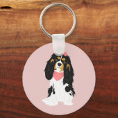 Rosie De roze Cavalier King Charles Spaniel Sleutelhanger (Voorkant)
