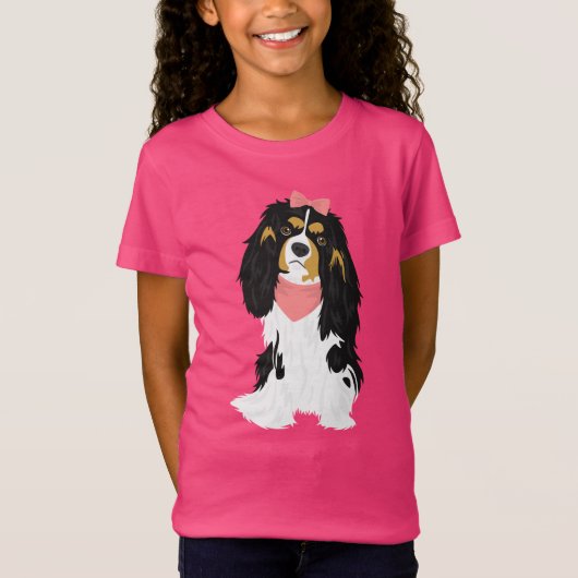 Rosie De roze Cavalier King Charles Spaniel T-shirt (Voorkant)