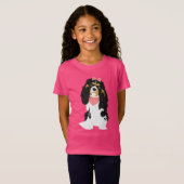 Rosie De roze Cavalier King Charles Spaniel T-shirt (Voorkant volledig)