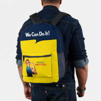 Rosie de stijl van de riveter Retro Bedrukte Rugzak