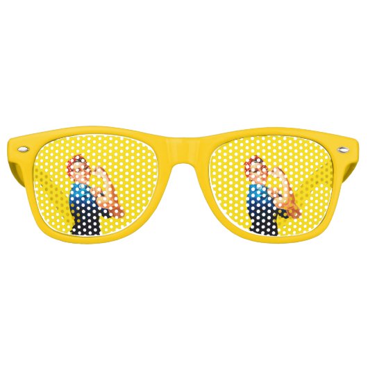 Rosie de stijl van de riveter Retro Zonnebril (Voorkant)