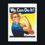 Rosie het Briefkaart Riveter<br><div class="desc">Deze geweldige postbode is ons eerbetoon aan de iconische heroïne Rosie de Riveter uit de Tweede Wereldoorlog. Het ontwerp op de kaart shows Rosie in haar blauw werk overalls en rode en witte polkadots sjaal die haar machtige spieren buigt.</div>