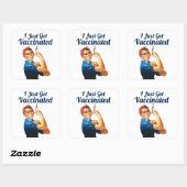 Rosie het gevaccineerde vaccin van Riveter Covid-1 Vierkante Sticker (Vel)