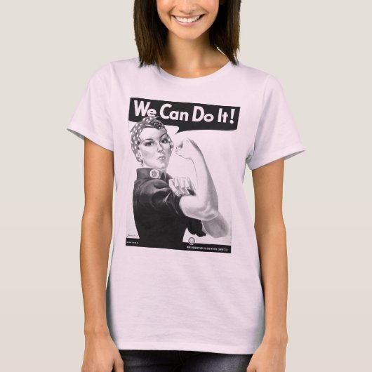 Rosie het t-shirt van de riveter zwart-wit (Voorkant)