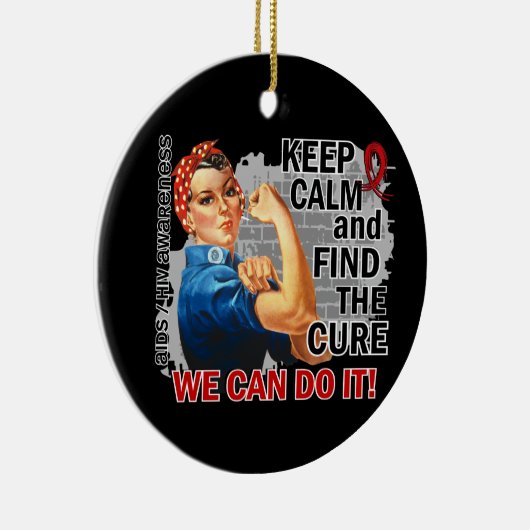 Rosie Keep Calm AIDS Keramisch Ornament (Rechts)