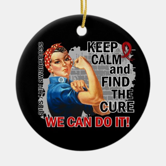 Rosie Keep Calm AIDS Keramisch Ornament (Voorkant)