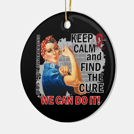 Rosie Keep Calm AIDS Keramisch Ornament (Links)