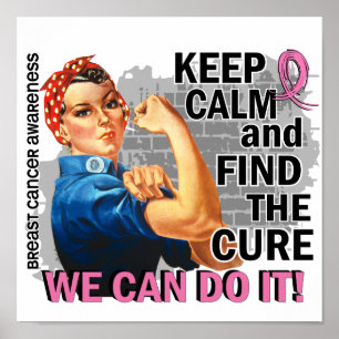 Rosie Keep Calm Breast Cancer.png Poster