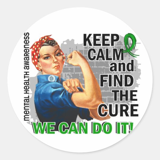 Rosie Keep Calm Mental Health.png Ronde Sticker (Voorkant)