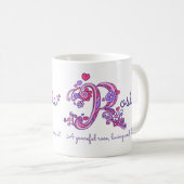 Rosie-naam betekent doedele bloemen en mok van het (Voorkant rechts)