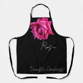 Rosie naam hot pink roos floral boho Schort (Voorkant)