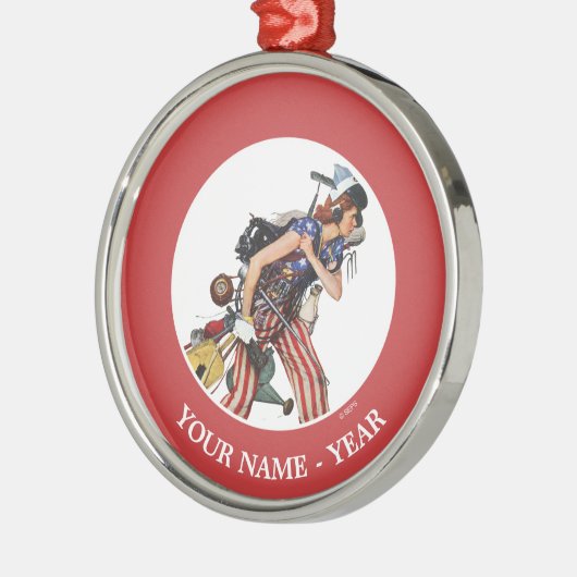 Rosie naar de redding metalen ornament (Links)