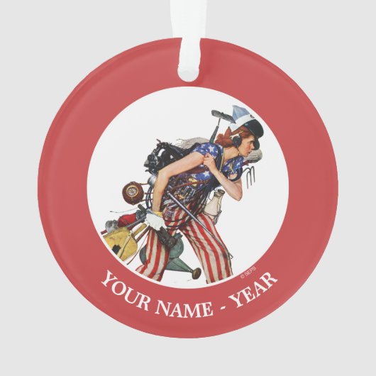 Rosie naar de redding ornament (achterkant)