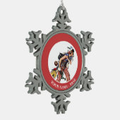 Rosie naar de redding tin sneeuwvlok ornament (Links)