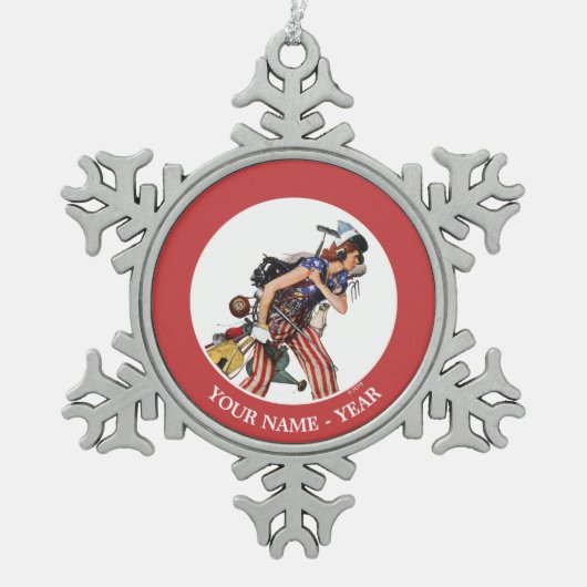 Rosie naar de redding tin sneeuwvlok ornament (Voorkant)