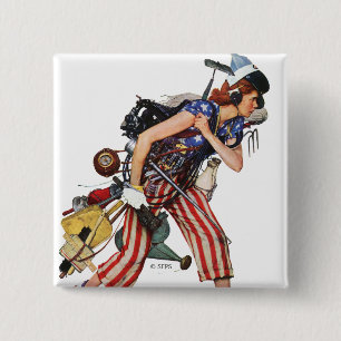 Rosie naar de redding vierkante button 5,1 cm