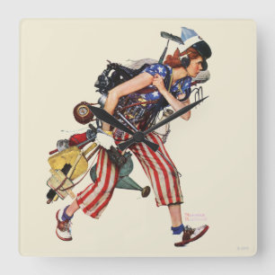 Rosie naar de redding vierkante klok