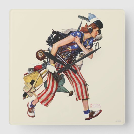 Rosie naar de redding vierkante klok (Voorkant)