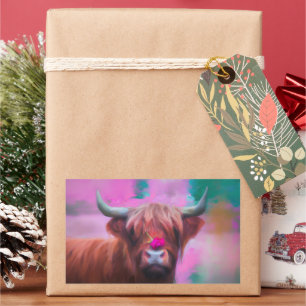 "Rosie of the Highlands" – Hooglandkoe-portret Rechthoekige Sticker