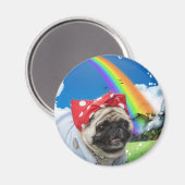Rosie Pug Riveter - Regenboogmagneet Magneet (Voorkant / Achterkant)
