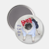 Rosie Pug Riveter - we kunnen het! Magneet (Voorkant / Achterkant)