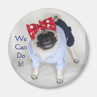 Rosie Pug Riveter - we kunnen het! Magneet