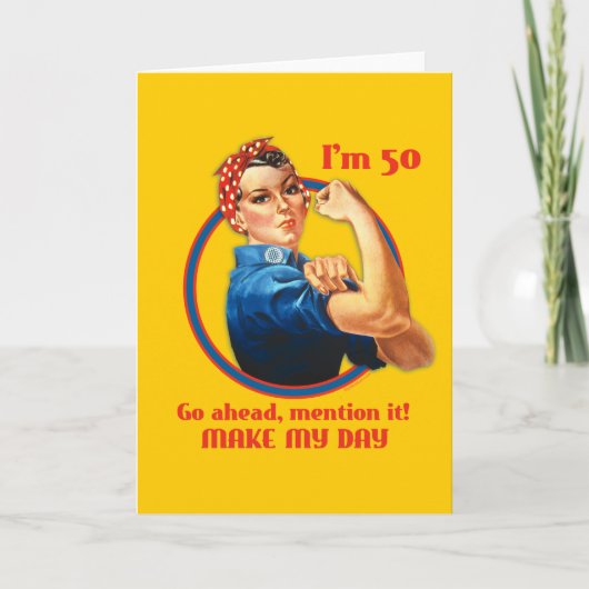 Rosie Riveter 50ste verjaardag Kaart (Voorkant)