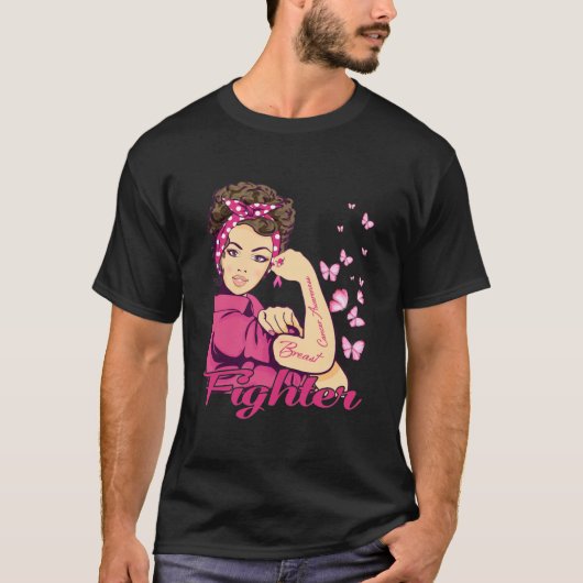 Rosie Riveter Breast Cancer Awareness T-shirt (Voorkant)