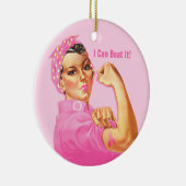 Rosie Riveter Custom Cancer Keramisch Ornament (Rechts)
