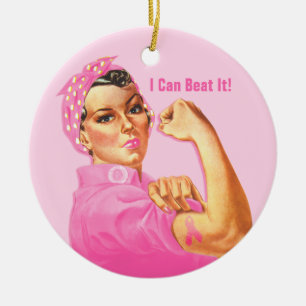 Rosie Riveter Custom Cancer Keramisch Ornament