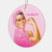Rosie Riveter Custom Cancer Keramisch Ornament (Links)