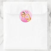 Rosie Riveter Custom Cancer Ronde Sticker (Tas)