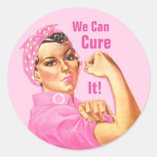 Rosie Riveter Custom Cancer Ronde Sticker (Voorkant)