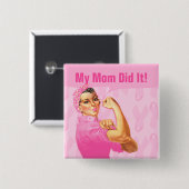 Rosie Riveter Custom Cancer Vierkante Button 5,1 Cm (Voorkant /achterkant)