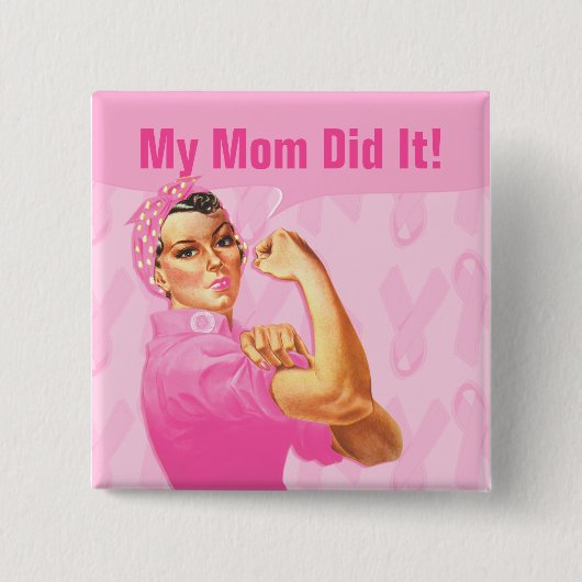 Rosie Riveter Custom Cancer Vierkante Button 5,1 Cm (Voorkant)