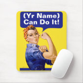 Rosie Riveter "(_____) kan het doen!" Muismat (Met muis)