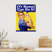 Rosie Riveter "(_____) kan het doen!" Poster (Keuken)